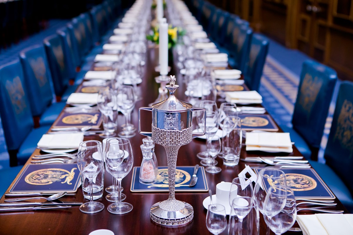 Table Setting in the Livery Hall 